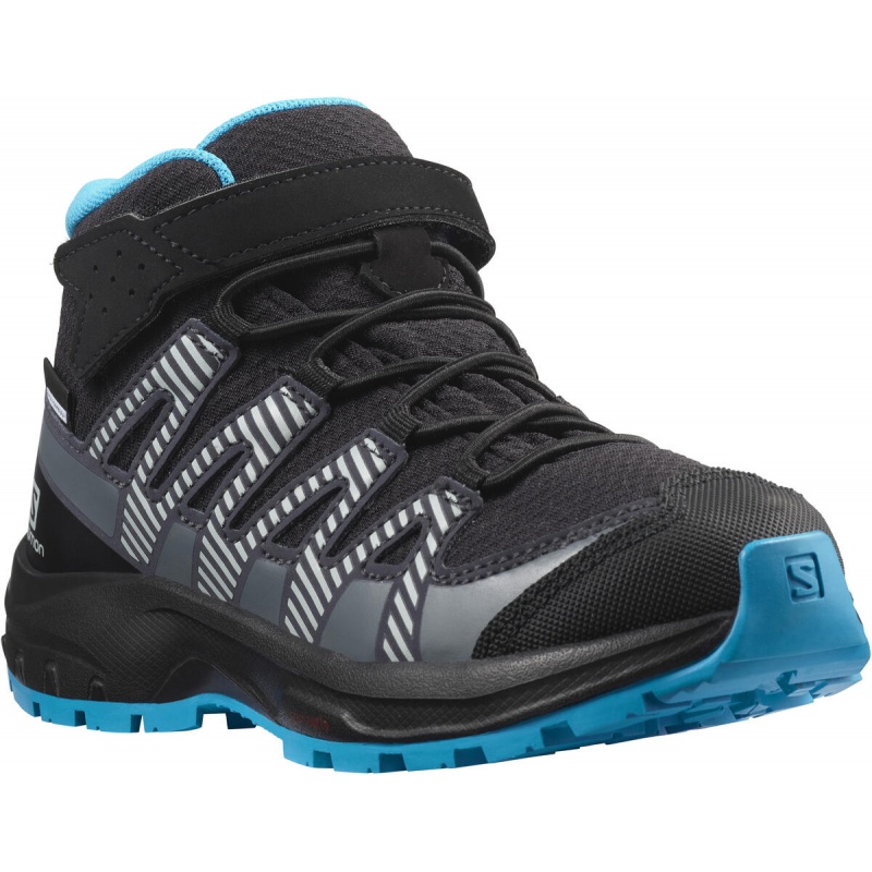 Salomon XA Pro V8 Mid CSWP K 413447 black monument detske vysi nepromokave trekove boty