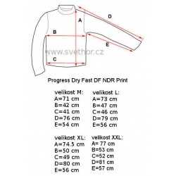 _Progres Dry Fast DF NDR Print cerna bila panske triko dlouhy rukav zmereno