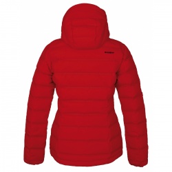 Husky Donnie L cervena damska zimni perova bunda s odepinaci kapucou1