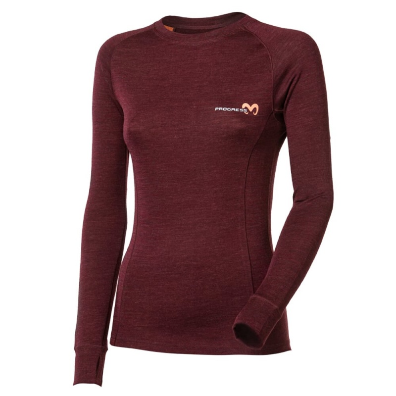 Progres MB TDRZ svestka merunka damske triko dlouhy rukav bambus merino vlna